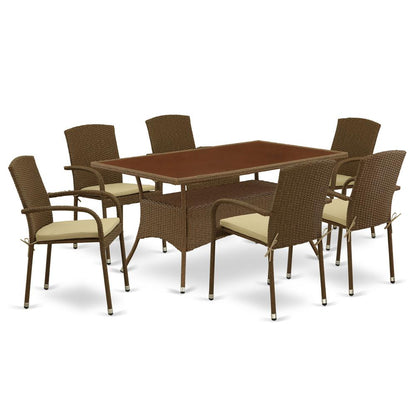 Wicker Patio Set Brown, OSJU7-02A