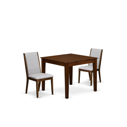 3 Pc Dining Room Set Consist of a Square Table and 2 Upholstered Chairs
