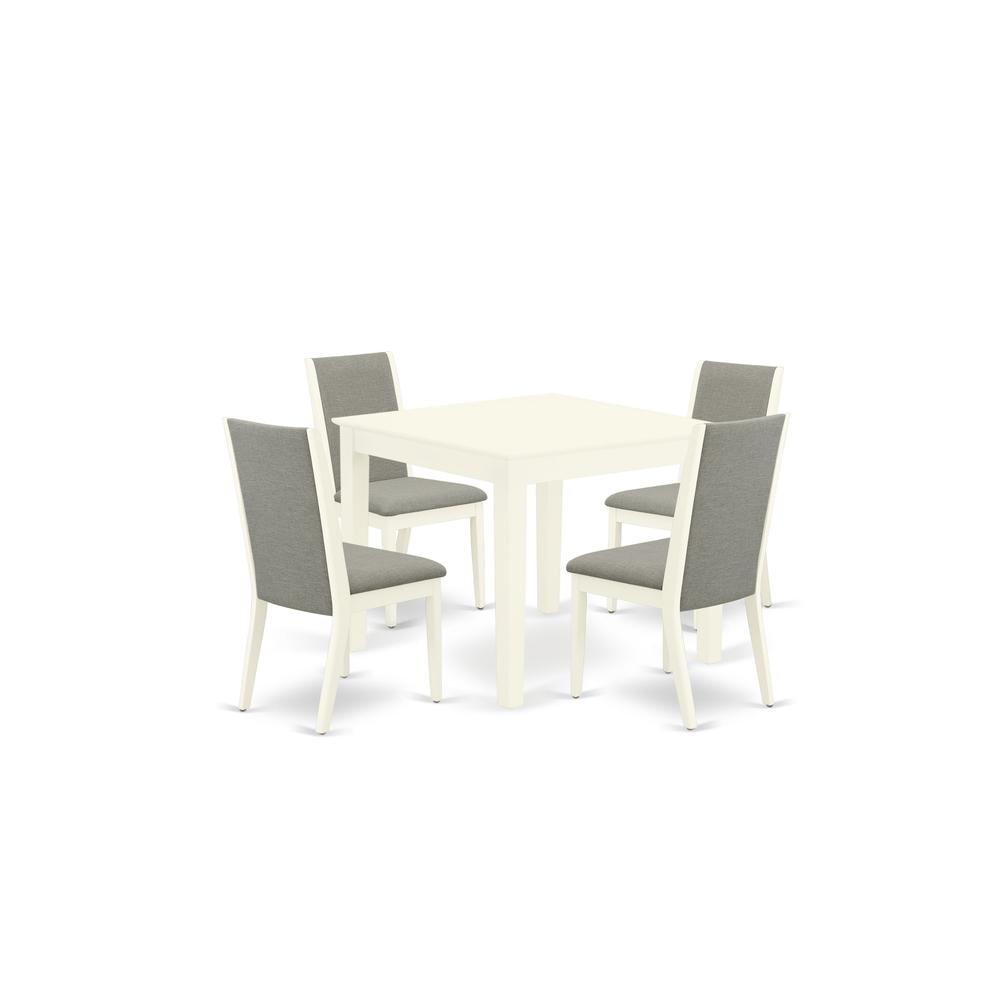 Dining Room Set Linen White, OXLA5-LWH-06