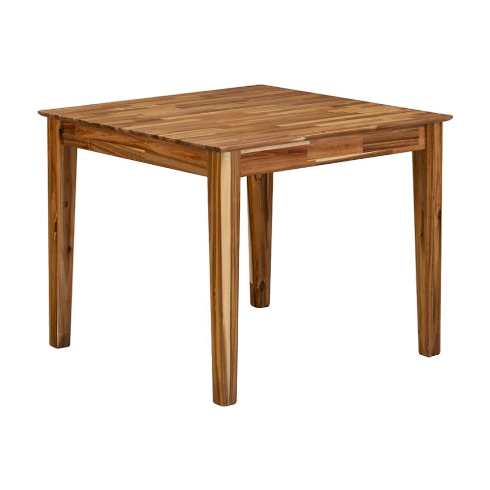 Solid Wood Square Dining Table with 4-Leg Base for Small Spaces, Natural