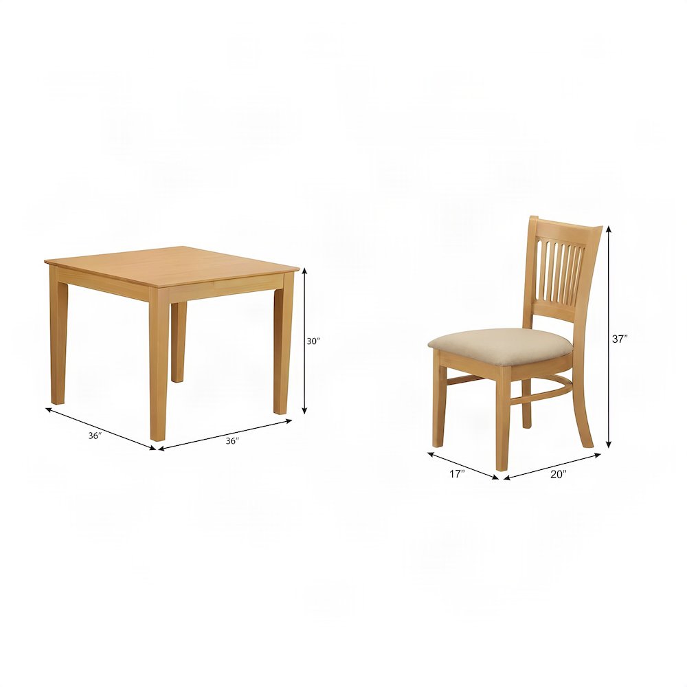 Microfiber Upholstered Solid Wood Kitchen Table and Chairs 5 Piece Set