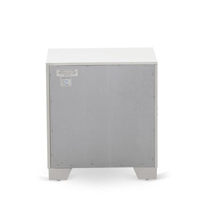 East West Furniture 1-Piece Pandora mid century Wooden Nightstand with 2 Wood Drawers for Bedroom - White Finish