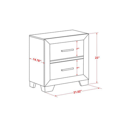 East West Furniture 1-Piece Pandora mid century Wooden Nightstand with 2 Wood Drawers for Bedroom - White Finish
