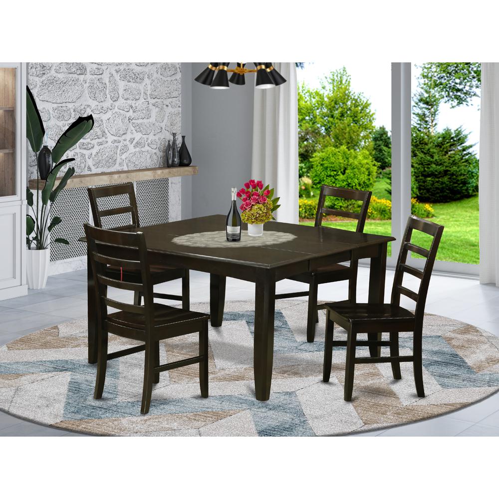 5  Pc  Kitchen  set-Table  with  Leaf  and  4  dinette  Chairs.
