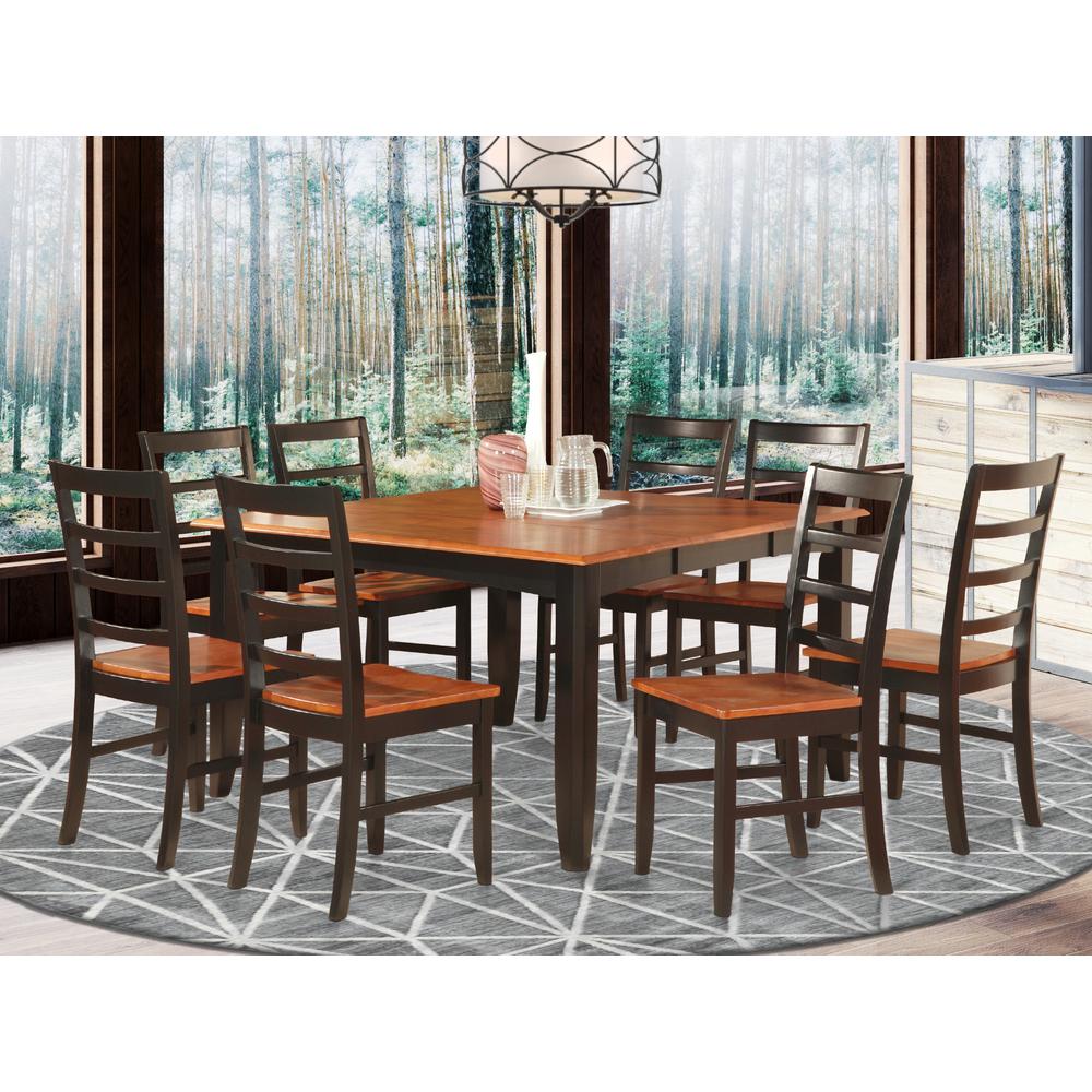 9  Pc  Dining  room  set  for  8-Square  Table  with  Leaf  and  8  Dining  Chairs