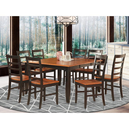 9  Pc  Dining  room  set  for  8-Square  Table  with  Leaf  and  8  Dining  Chairs