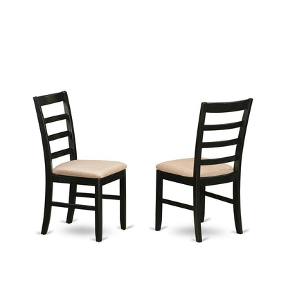 ANPF3-BLK-C Dining furniture set - 3 Pcs with 2 Linen Chairs in Black and Cherry