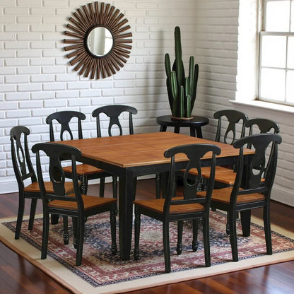 Elegant 9-Piece Dining Table Set for 8 with Solid Wood Construction