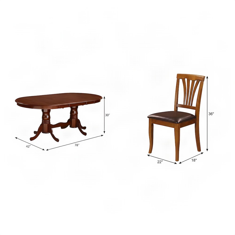 Faux Leather Upholstered Oval Dining Table with 8 Chairs, 9 Piece Set