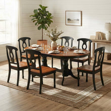 Solid Wood Oval Dining Table Set for 6 with Chairs, 7 Piece Set