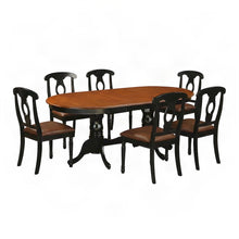 Solid Wood Oval Dining Table with Faux Leather Chairs 9 Piece Set