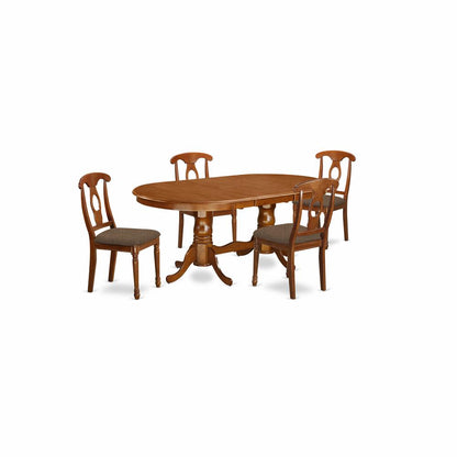PLNA5-SBR-C 5 PC Dining room set-Dining Table and 4 Dinette Chairs