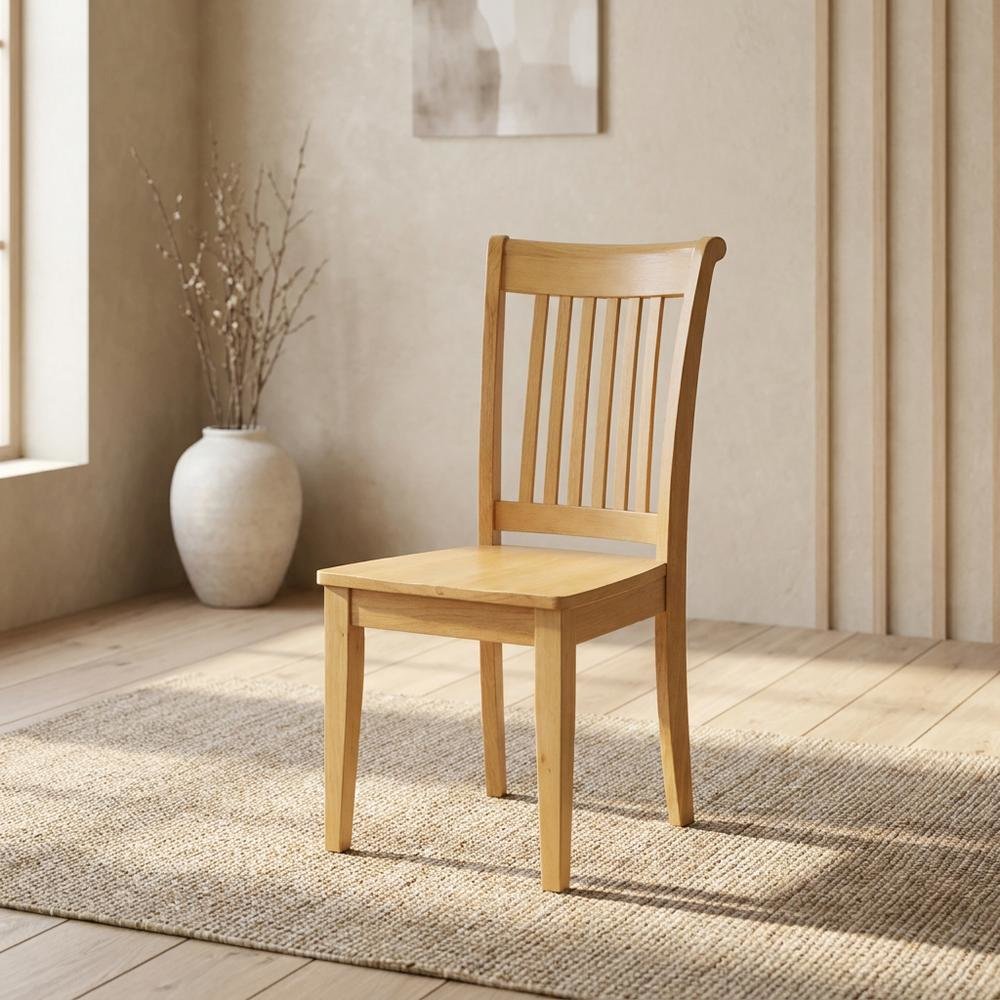 Oak Wood Dining Chair with Solid Wood Legs for Kitchen or Dining Room, Set of 2