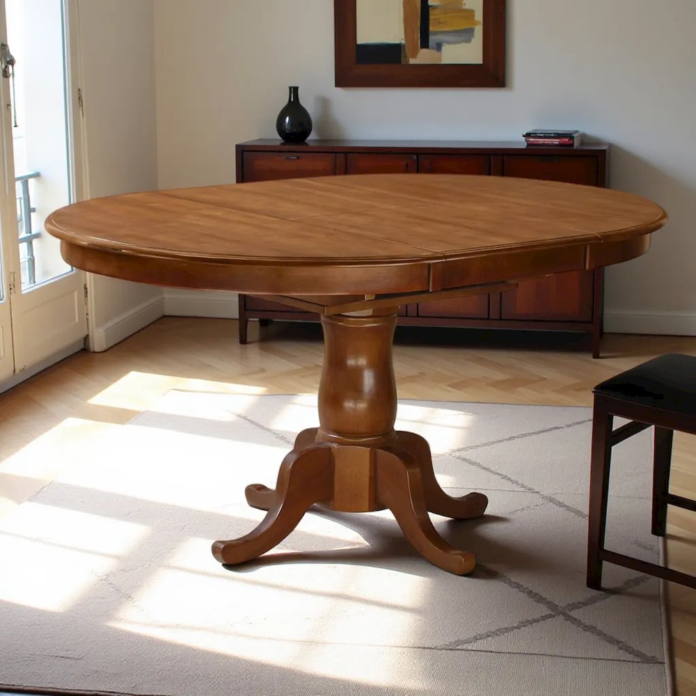 Elegant Oval Dining Table – Solid Wood Round Dining Table for 6