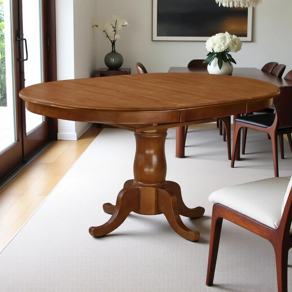 Elegant Oval Dining Table – Solid Wood Round Dining Table for 6