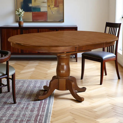 Elegant Oval Dining Table – Solid Wood Round Dining Table for 6