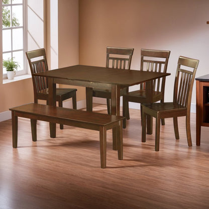 Elegant Dining Table Set for 6 – Wood Kitchen Table with Chairs & Bench