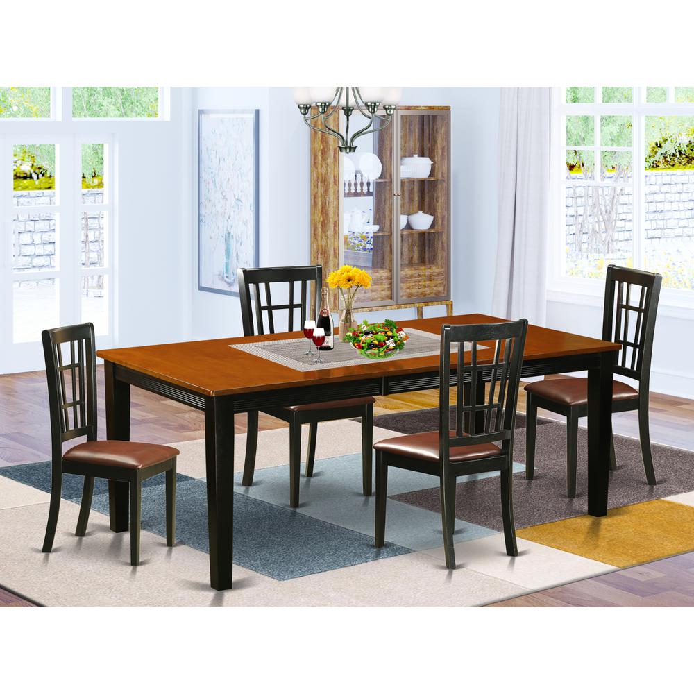 5  PC  Dining  set-Dining  Table  with  4  Wood  Dining  Chairs