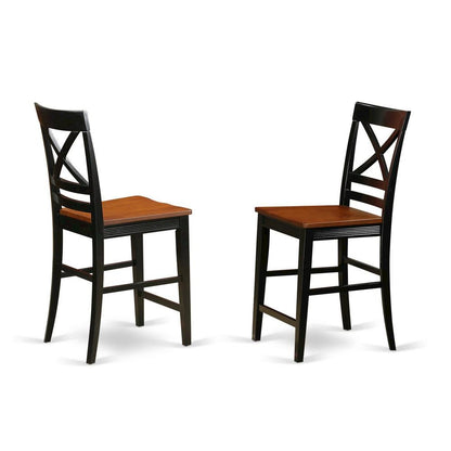 Elegant Wooden Counter Height Chairs with X-Back, Set of 2