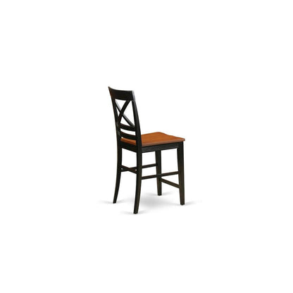 Elegant Wooden Counter Height Chairs with X-Back, Set of 2