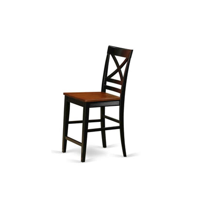 Elegant Wooden Counter Height Chairs with X-Back, Set of 2
