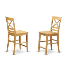 Traditional Solid Wood Counter Height Bar Stools with X-Back, Set of 2