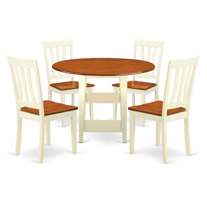 Dining Room Set Buttermilk & Cherry, SUAN5-BMK-W