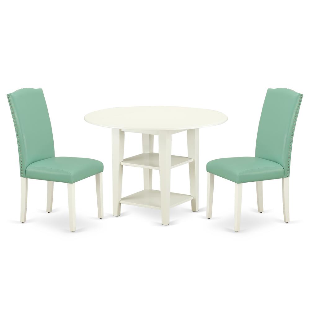 Dining Room Set Linen White, SUEN3-LWH-57