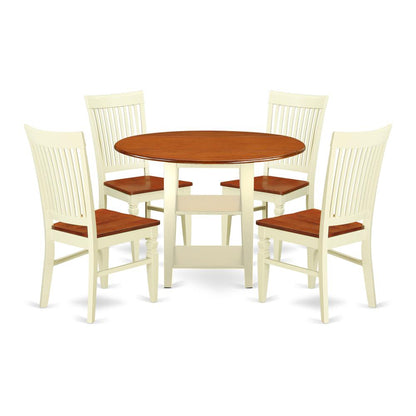 Dining Room Set Buttermilk & Cherry, SUWE5-BMK-W