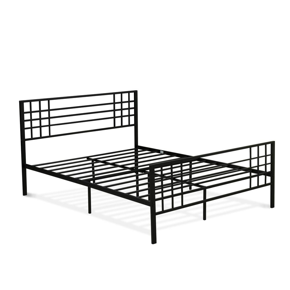 Tyler Queen Platform Bed with 9 Metal Legs - Magnificent Bed in Powder Coating Black Color