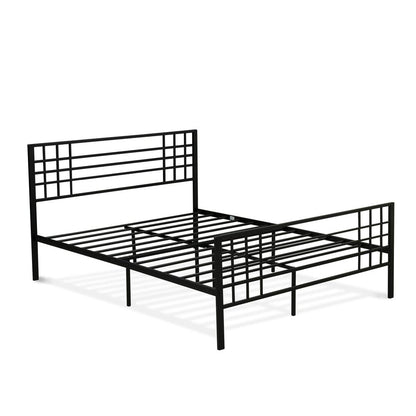 Tyler Queen Platform Bed with 9 Metal Legs - Magnificent Bed in Powder Coating Black Color