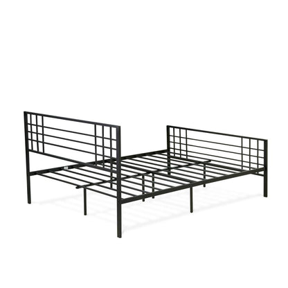 Tyler Queen Platform Bed with 9 Metal Legs - Magnificent Bed in Powder Coating Black Color