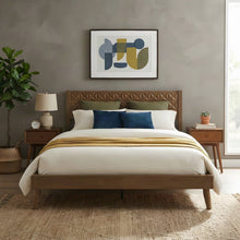 Solid Wood King Platform Bed Frame with Headboard and Footboard, Barnwood