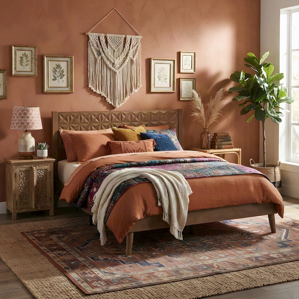Solid Wood King Platform Bed Frame with Headboard and Footboard, Barnwood