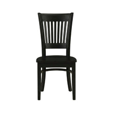 Wood Dining Room Chair with Slat Back and Solid Wood Seat, Brown, Set of 2