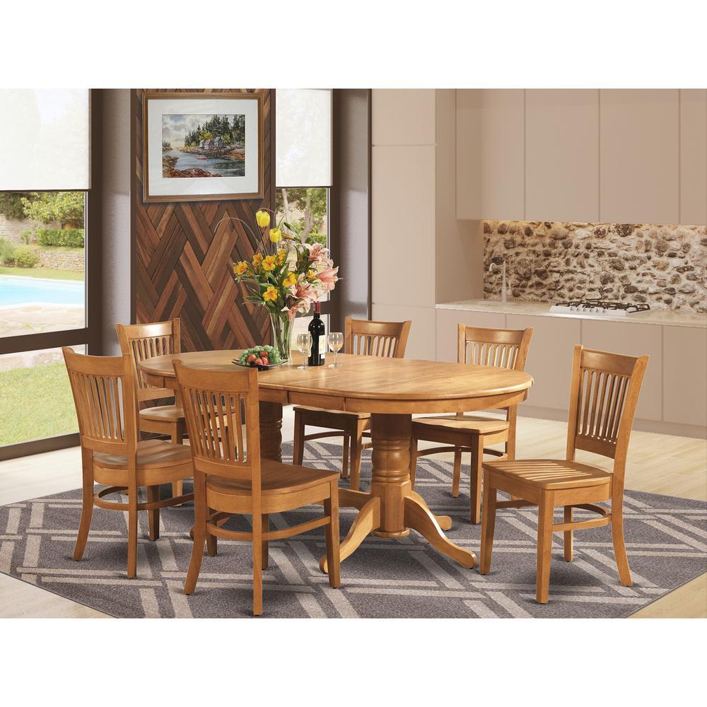 7  Pc  Dining  room  set  Dining  Table  with  Leaf  and  6  Dining  Chairs