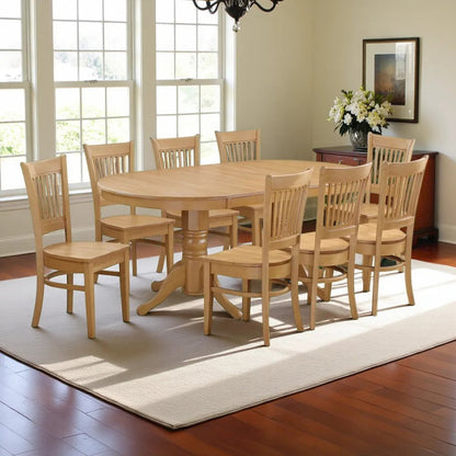 Elegant 9-Piece Dining Table Set – Solid Wood Dining Table for 8