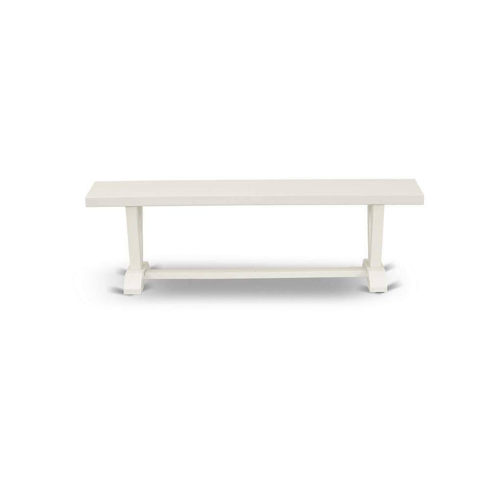 East West Furniture VB026 V-Style Modern Dining Room Bench with Solid Wood Seat, 60x15x18 Inch