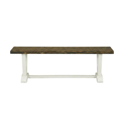 V-Style Modern Wood Dining Bench with Seat for Dining Room, Brown