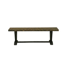 Wooden Dining Bench with V-Style Base, Brown/Brown