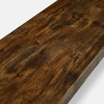 Solid Wood Dining Bench with V-Style Base for Dining Room, Dark Brown