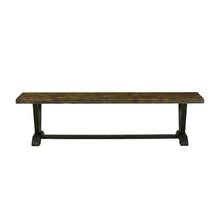 Solid Wood Dining Bench with V-Style Base for Dining Room, Dark Brown