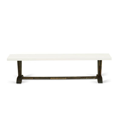 V-Style Modern Dinette Bench with Wooden Seat