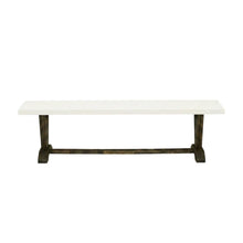 Wooden Dining Bench with V-Style Base for Kitchen or Dining Room, White