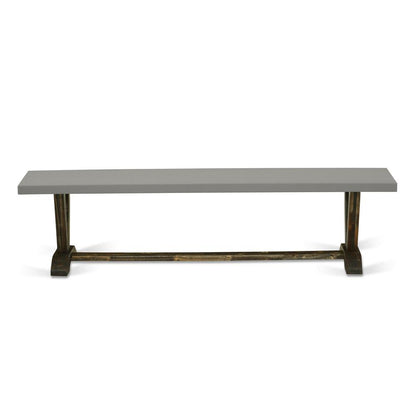 V-Style Modern Kitchen Bench with Solid Wood Seat