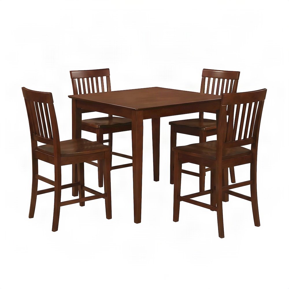 Solid Wood Square Counter Height Pub Dining Table 5 Piece Set