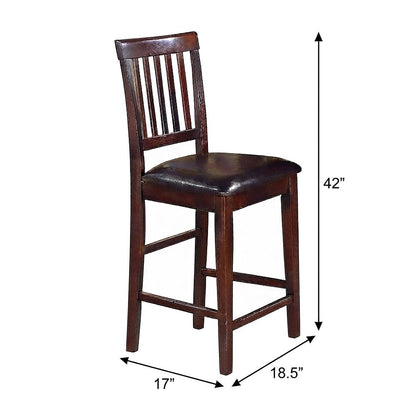 Solid Wood Counter Stools with Back and Traditional Bar Stool Design, Set of 2