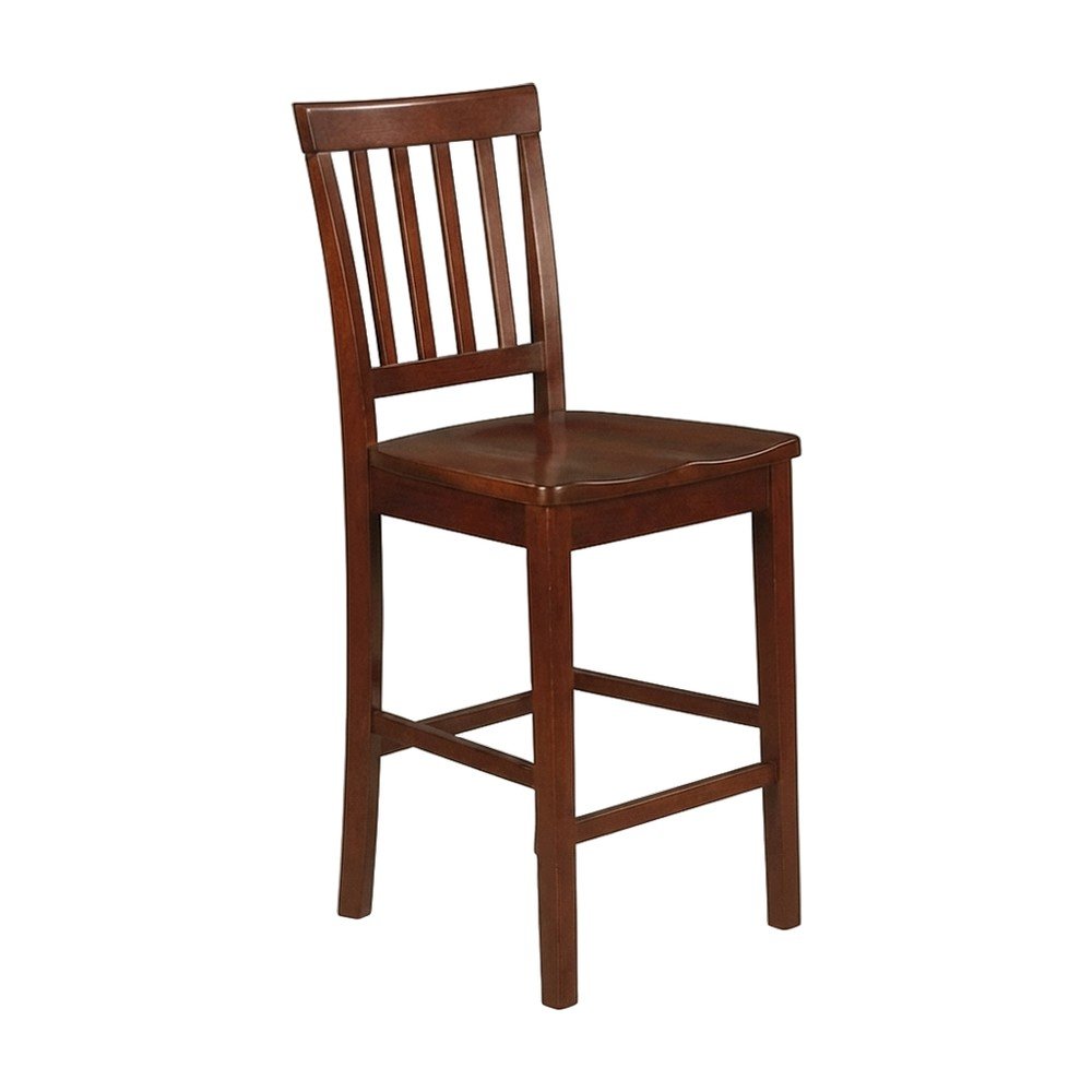 Solid Wood Counter Stools with Back and Traditional Bar Stool Design, Set of 2