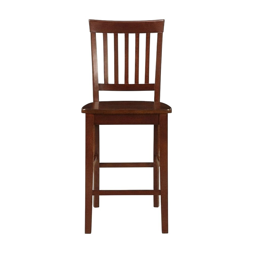 Solid Wood Counter Stools with Back and Traditional Bar Stool Design, Set of 2
