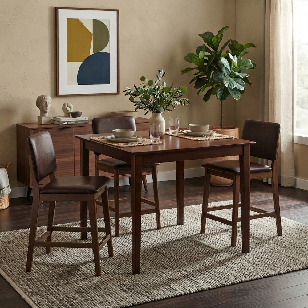 Solid Wood Square Counter Height Pub and Bar Table for Dining
